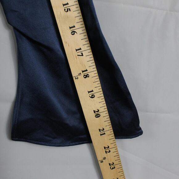 House of CB Dress Small Plus Cup Dominique Navy Plunge Mini Blue Satin Flirty - Picture 13 of 15